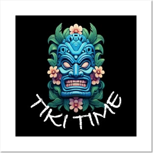 Tiki Time, with White Lettering Posters and Art